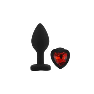 PLUG ANAL SILICONA JOYA ROJA CORAZON SMALL