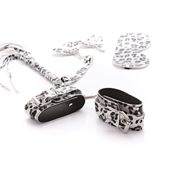 SET BDSM ANIMAL PRINT PLATEADO - Imagen 5