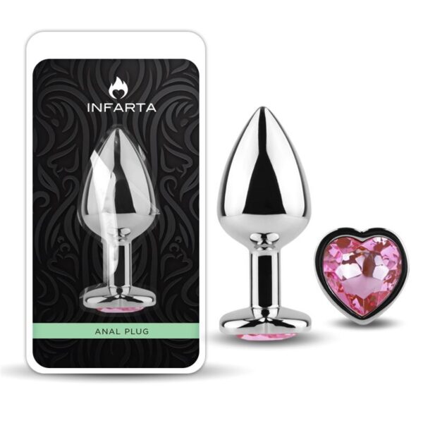 Anal Plug Heart Love Metal Small Pink - Imagen 3
