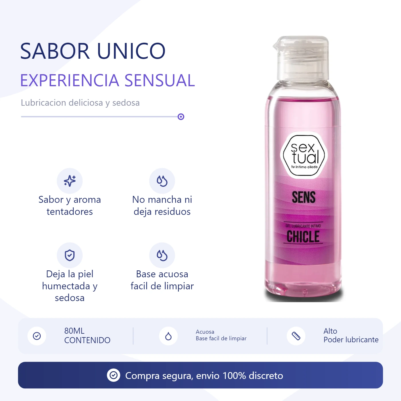 Gel Lubricante Intimo Chicle 80Ml - Imagen 2