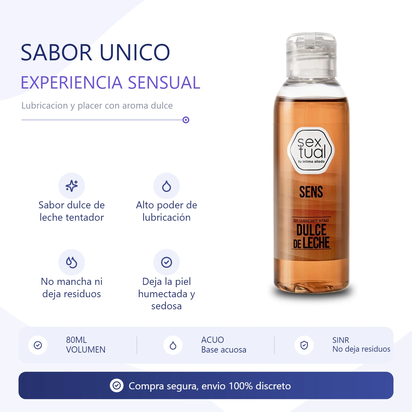 Gel Lubricante Intimo Dulce De Leche 80Ml - Imagen 2