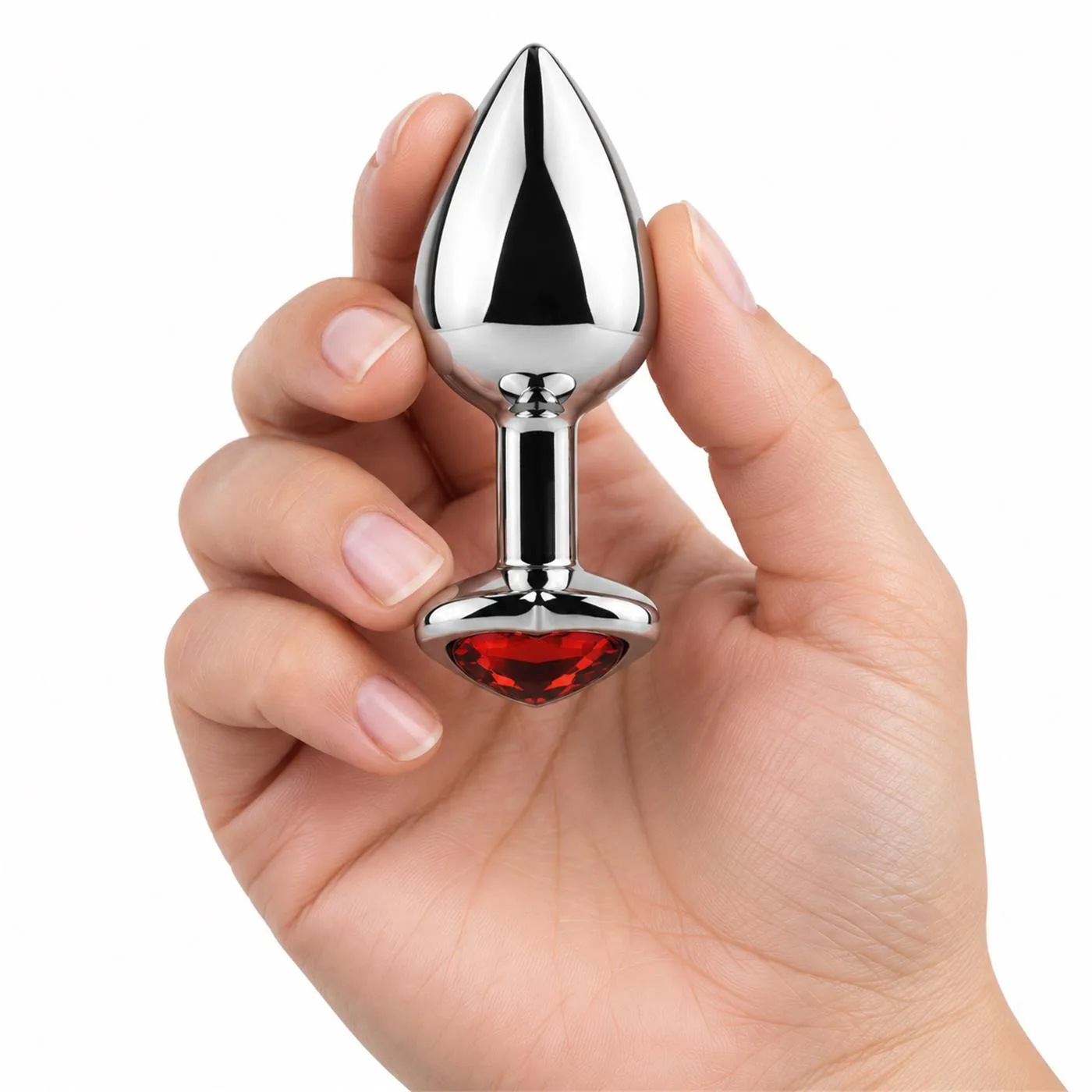 Anal Plug Heart Love Metal Medium Red - Imagen 4