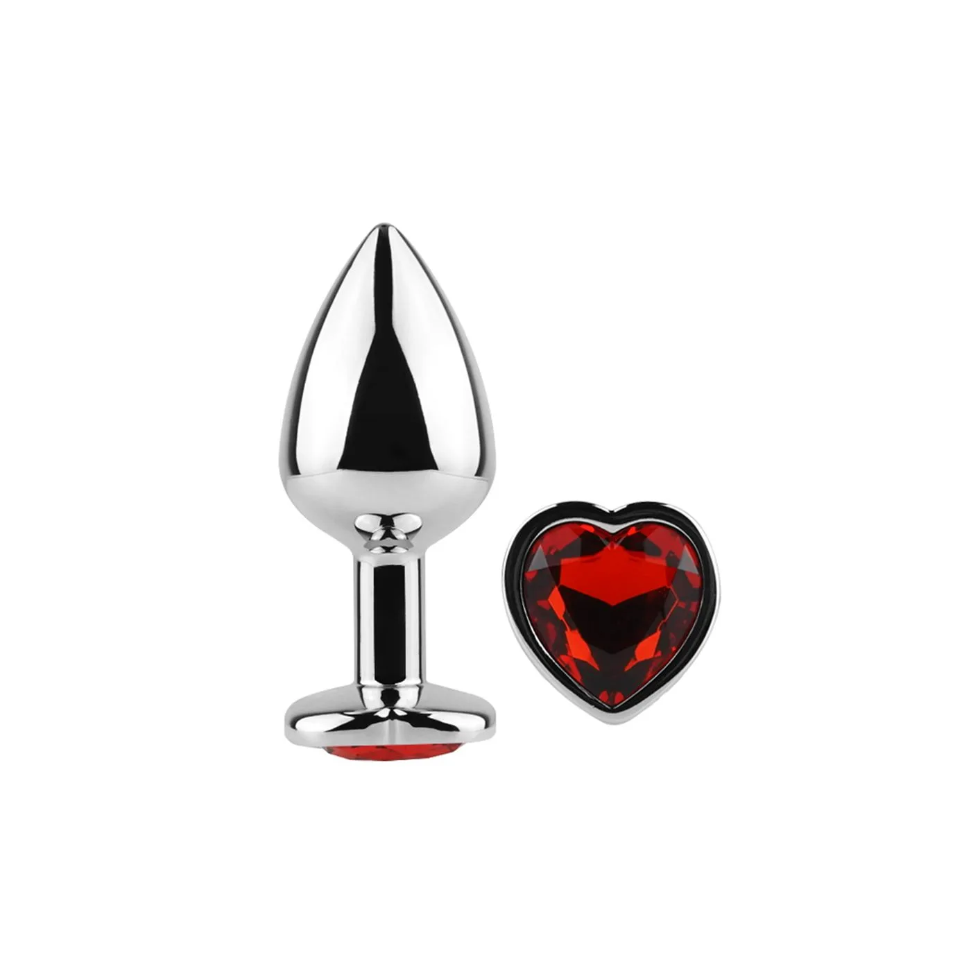 Anal Plug Heart Love Metal Medium Red - Imagen 7
