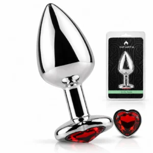 Anal Plug Heart Love Metal Medium Red